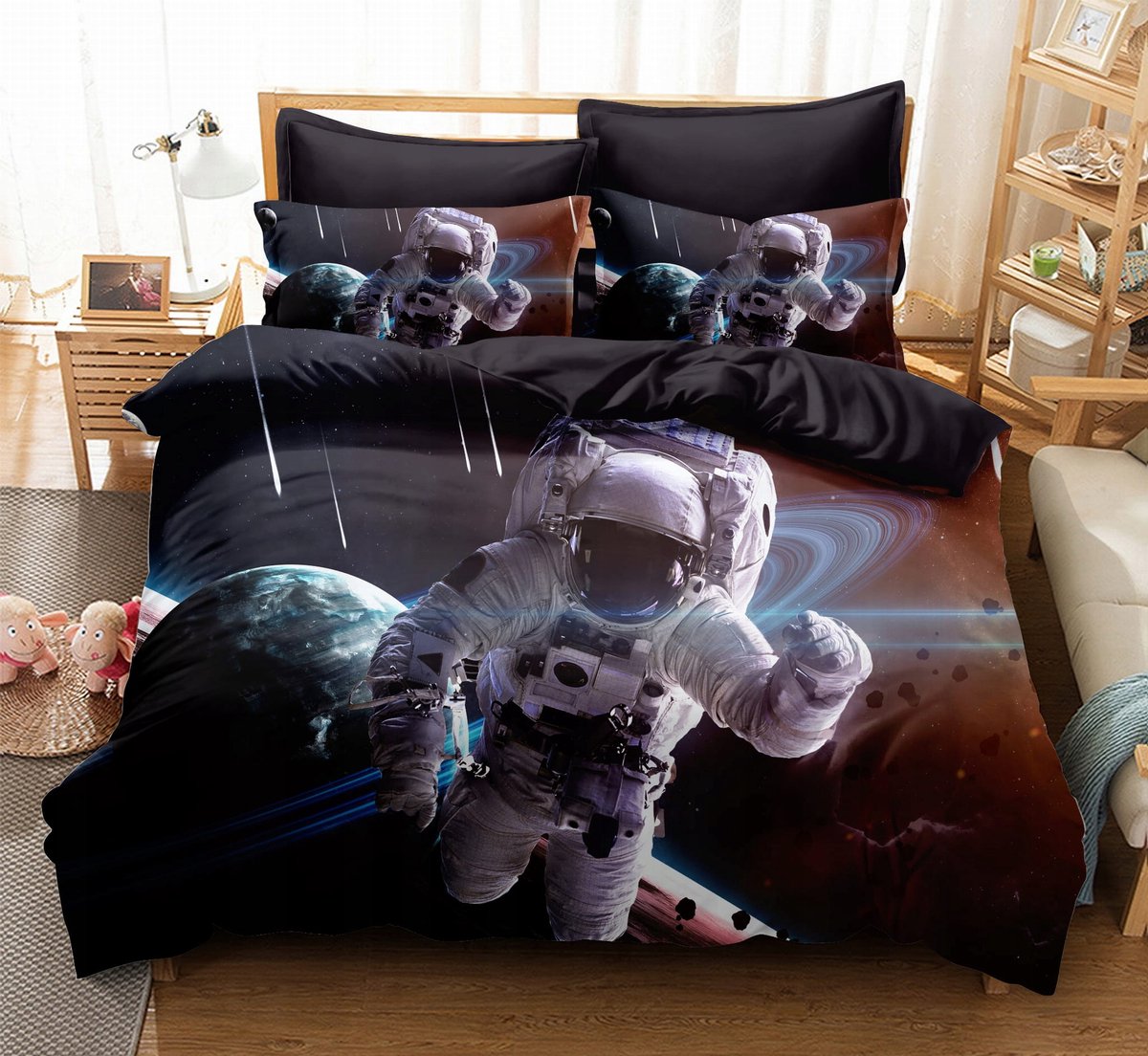 3D Beddengoed Kosmonaut 160x200 cm - 3 delen