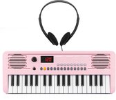 Áengus Keyboard Piano Keyboard Kind met 37 toetsen - Aanslaggevoelige Toetsen - USB-C MIDI - Roze - inclusief Stereo Koptelefoon