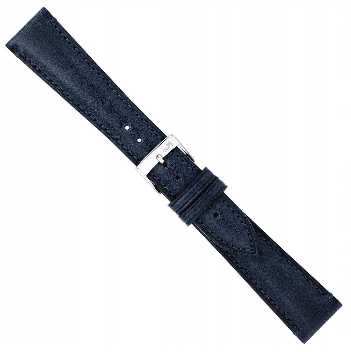 Morellato Leren Horlogeband 22mm Navy Blauw - Elegante Italiaanse Kwaliteit