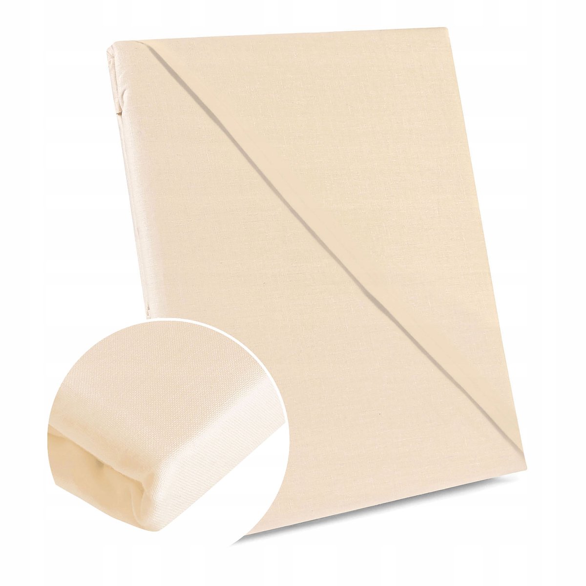 Beige Katoenen Hoeslaken 205x220 cm - 100% Katoen, Zonder Elastiek