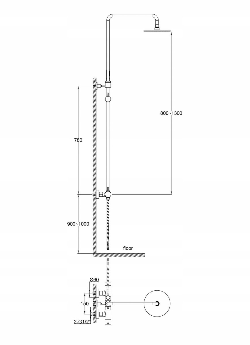 Kohlman Axel Doucheset QW276AB Mat Zwart