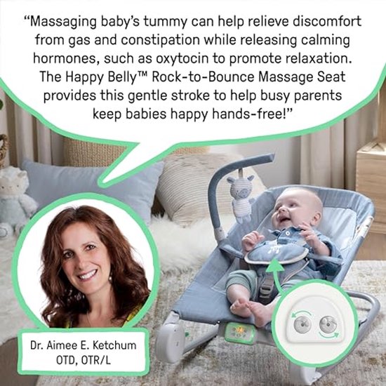 Schommelstoel en Bouncer met Buikmassage voor Baby's 0-6 Maanden — afbeelding 5