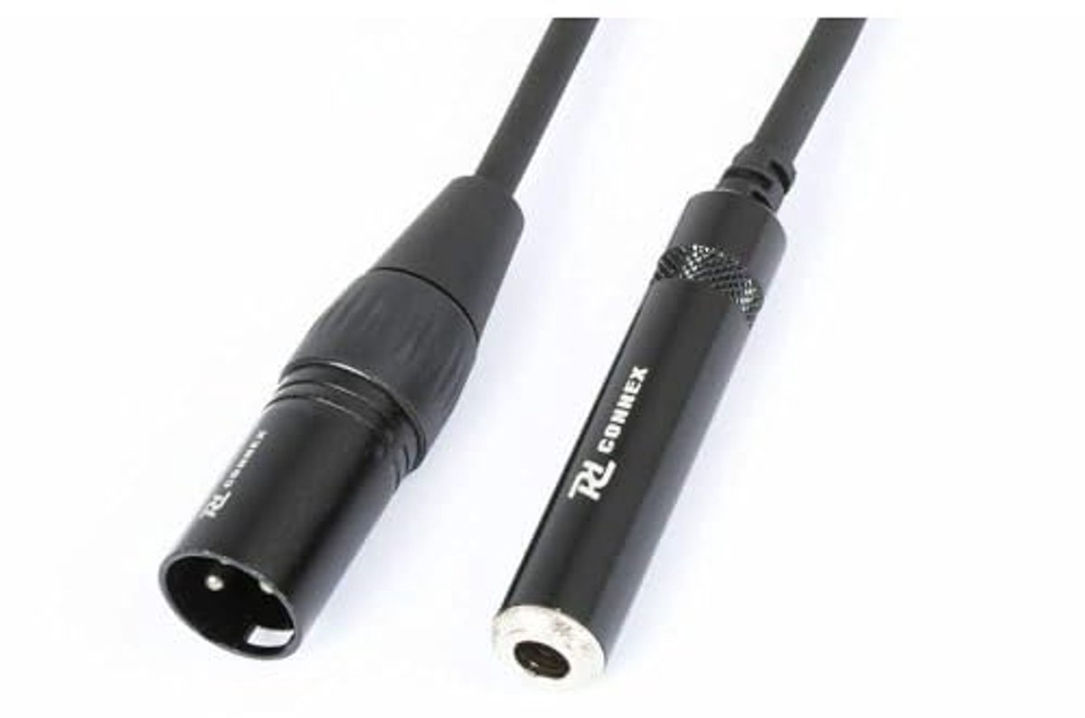 XLR Male naar 6.3mm Female Mono Jack Kabel 0.15m