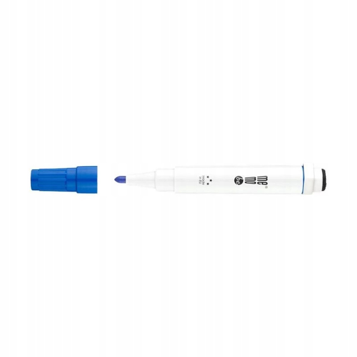 MemoBe MM351 Whiteboard Marker met Gum & Magneet, Ronde Punt 3mm - Blauw
