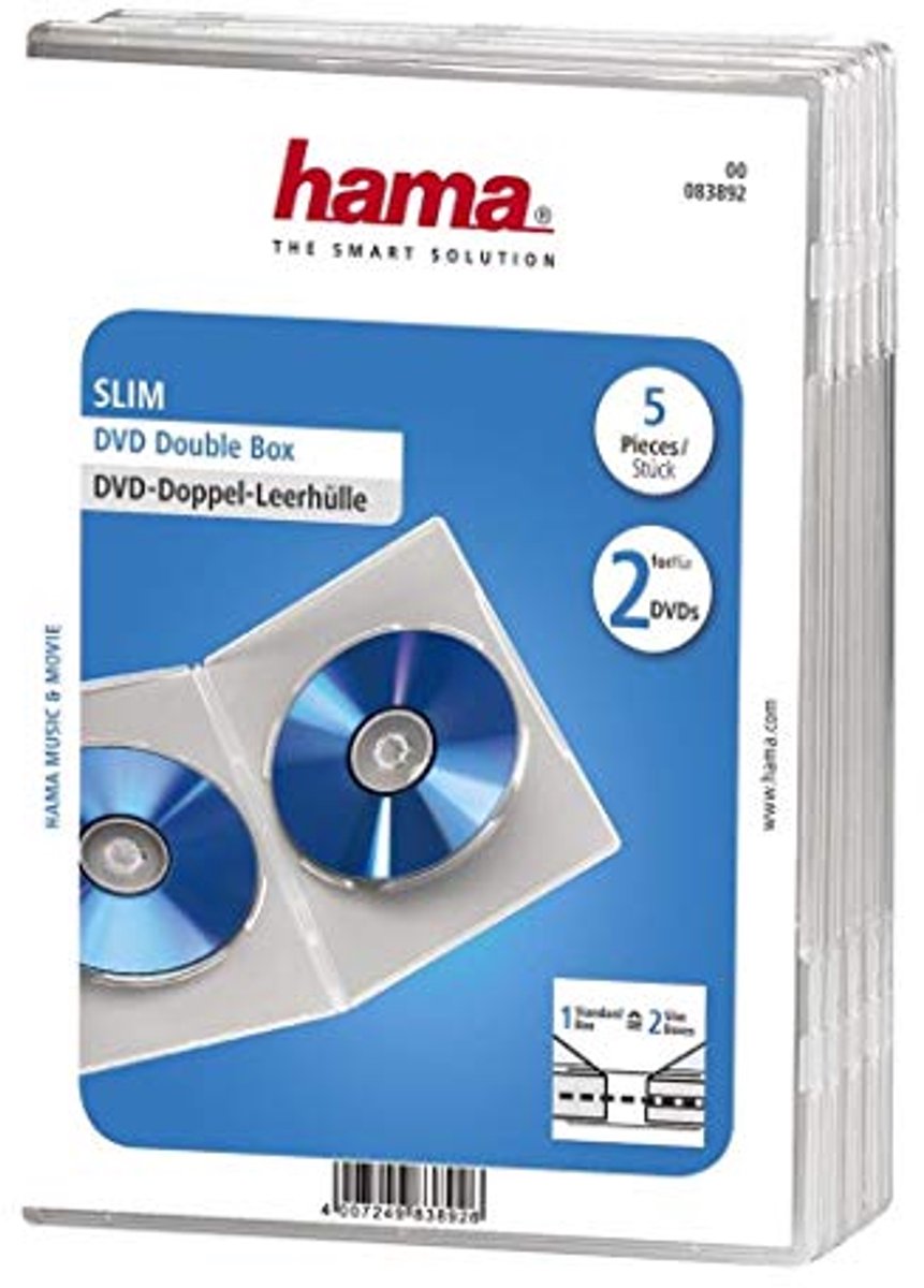 Dubbele DVD Hoes Doorzichtig 5 Stuks