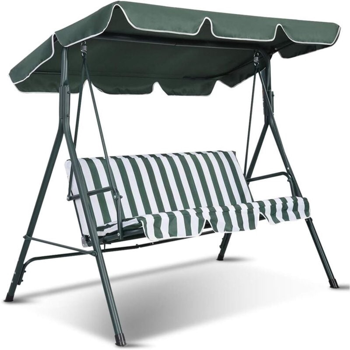 Zonnedak voor schommelbank - universeel vervangend dak- overtrek - dakbekleding - waterafstotend en uv-bescherming, afmetingen (191 x 132 cm - Groen)
