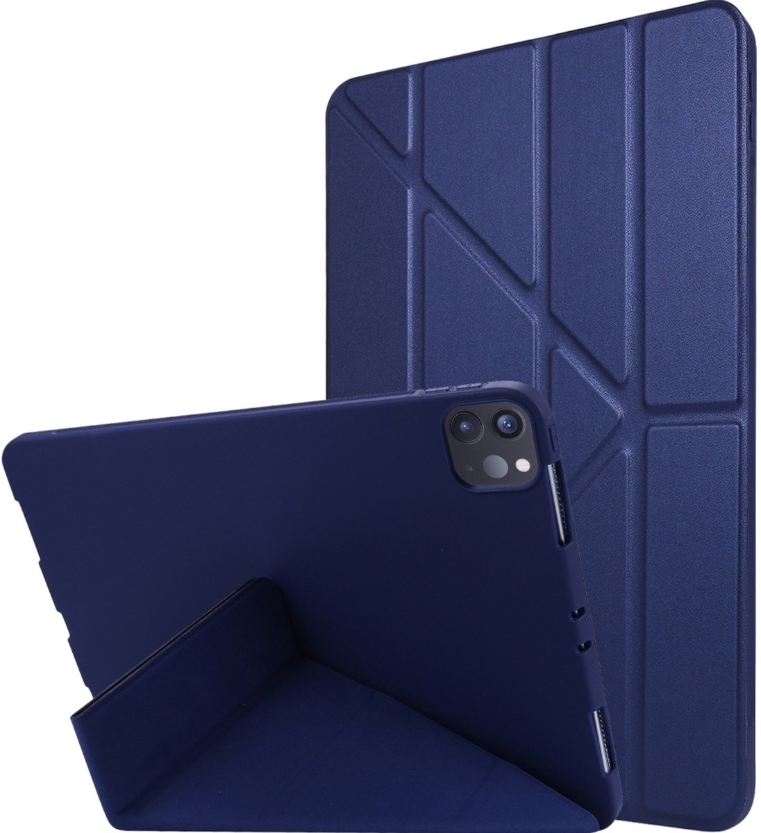 Mobigear Tablethoes geschikt voor Apple iPad Pro 13 Inch (2025) Hoes | Mobigear Origami Bookcase - Donkerblauw