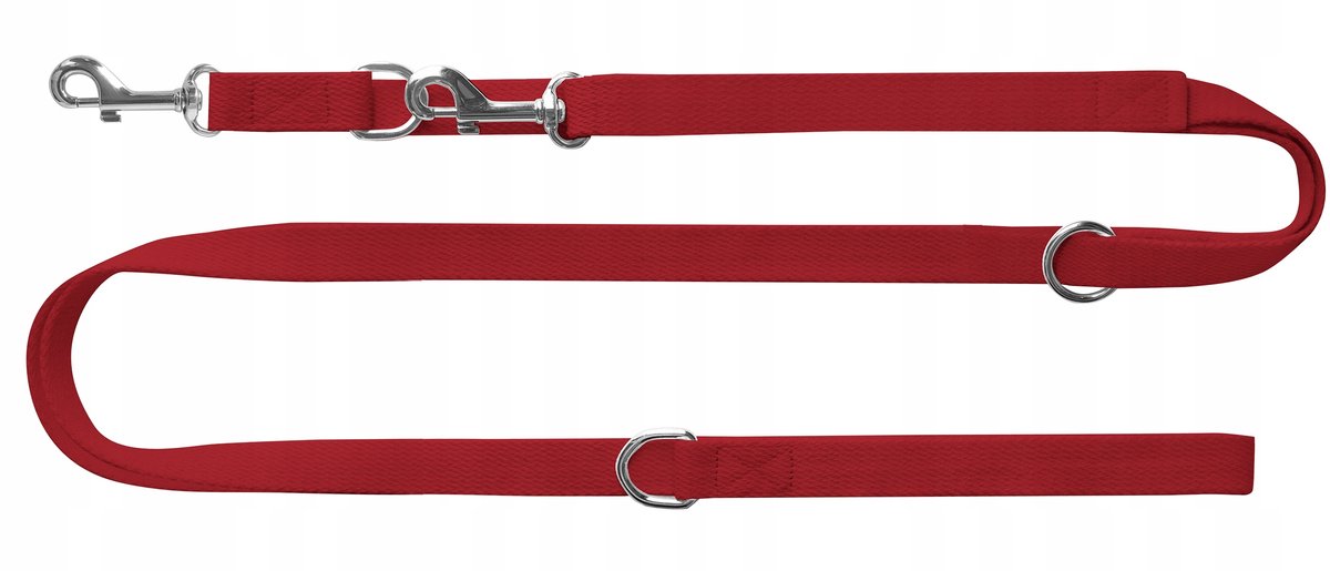 Verstelbare Katoenen Hondenlijn Chaba Nature XL Rood 2.6m