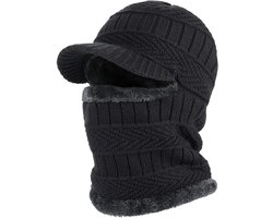 Wintermasker - Wintermuts - Winter gebreide bivakmuts - Nekwarmer - Winddicht - UV-bescherming - Ski Masker - Scooter Maker - met flexibele nekwarmer - unisex winddicht warm skimasker - voor buitensporten