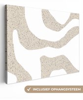 Tableau sur toile 80x60 cm - Décoration murale abstraite - Terrazzo - Design - Beige - Décoration murale salon - Décoration chambre - Accessoires de décoration - Peintures sur toile