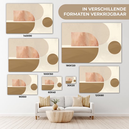 Toile Peinture Rose - Design - Abstrait - 150x100 cm - Décoration murale