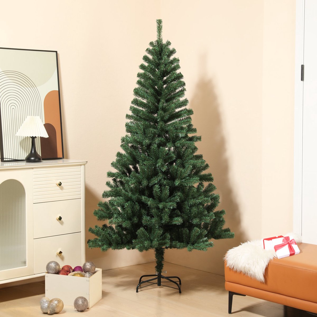 SVITA kunstkerstboom 210cm - met 1150 takpunten inclusief metalen standaard (Luvi naalden | 210cm) – foto 6