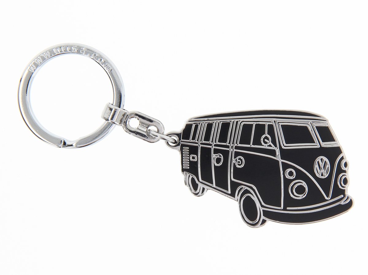 BRISA VW Collection - Volkswagen metalen sleutelhanger-ring sleutelaccessoire sleutelhouder in T1 Bulli Bus-design (Silhouette/Pink)