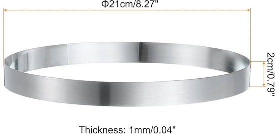 BrandNewCake Taartring RVS 14x2cm - Perfect voor Taartjes