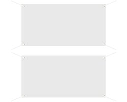 JHubers Goods - - Set van 2 blanco schilderbare banners, 0,6m x 1,2m, polyester banner met ophangtouwen, doe-het-zelf, binnen & buiten, kantooractiviteiten