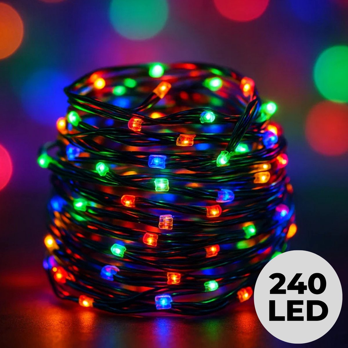 Lomera Kerstboomverlichting - Kerstverlichting - Kerstlampjes - Multicolor LED - Kerstverlichting Binnen en Buiten - 240 LED Lampjes - 18 Meter Lichtsnoer - Flexibel Snoer - Soft Wire Verlichting LED - 8 Lichtfuncties - Ip44
