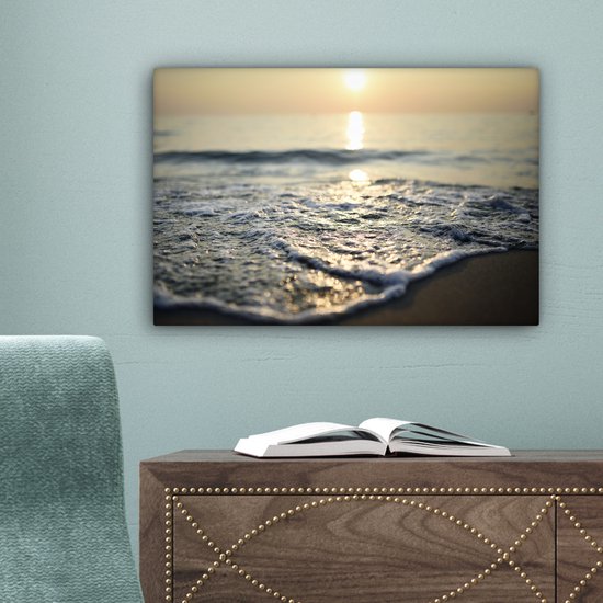 Peintures sur toile Mer - Soleil - Plage - 30x20 cm - Décoration murale