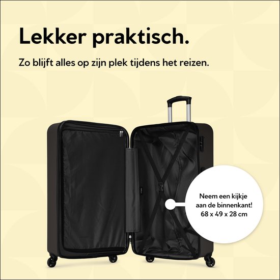 BHPPY Reiskoffer groot 76x49x29cm - Lichtgewicht koffer met 95L inhoud - Reiskoffer met wielen - Veilig cijferslot - Sushi Black