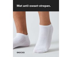 SNOCKS Enkelsokken Wit - Sneakersokken Dames - Sneakersokken Heren - Footies Dames - Biologisch Katoen - Duurzaam Cadeau - 6 Stuks