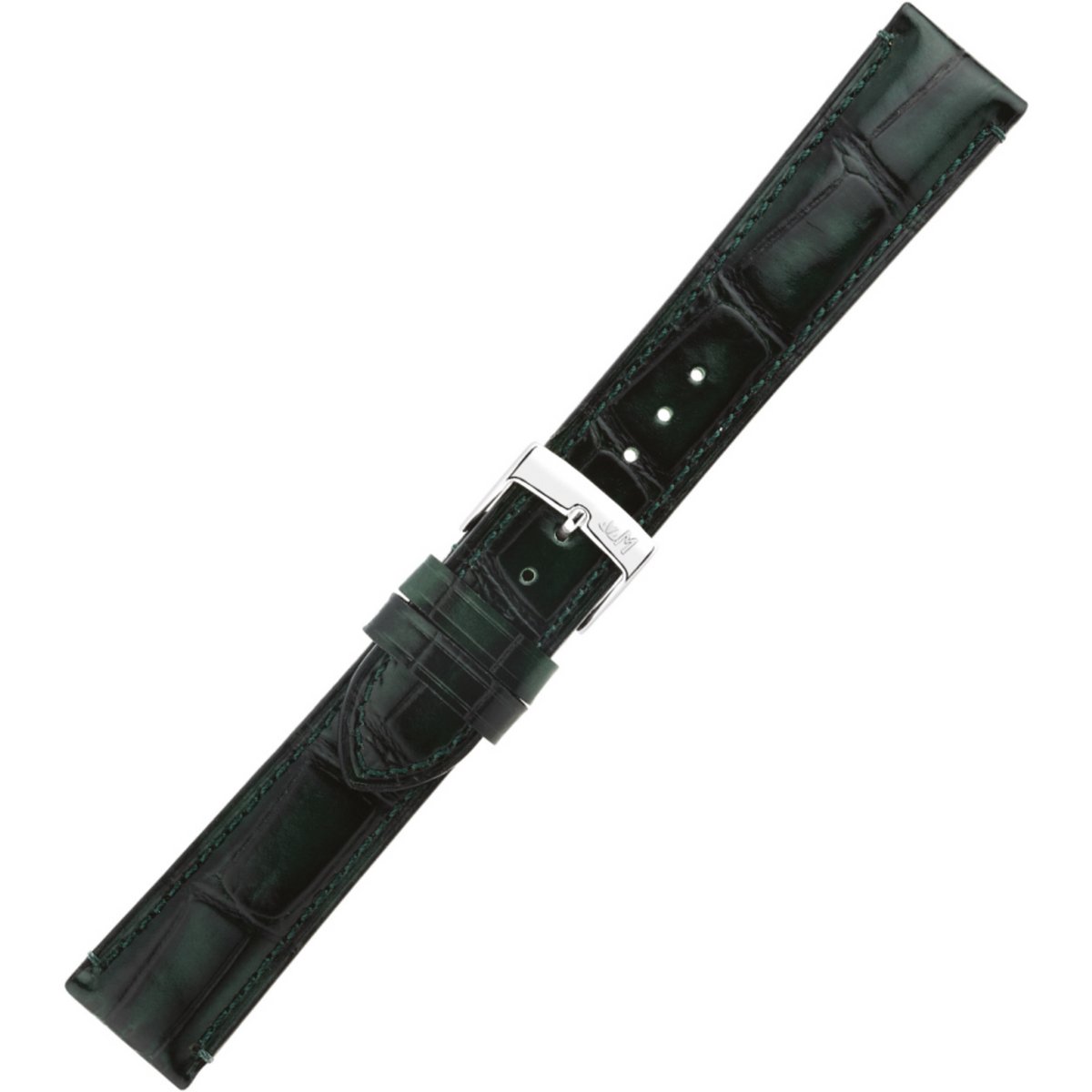 Morellato Horlogeband - Leer Zwart-Groen 20mm