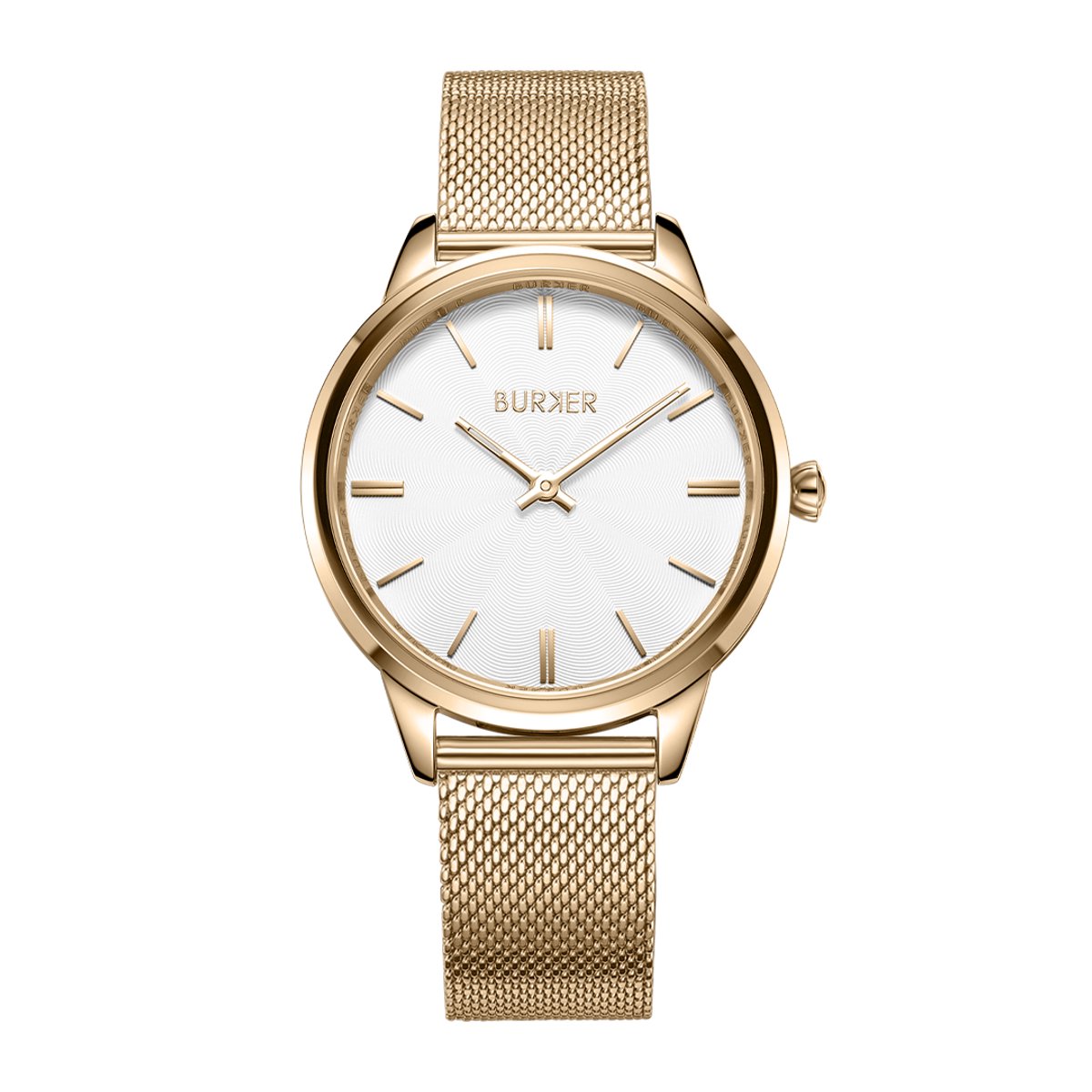 BURKER Emily Horloge Dames - Rond - Goud - Milanese Band - 36 mm