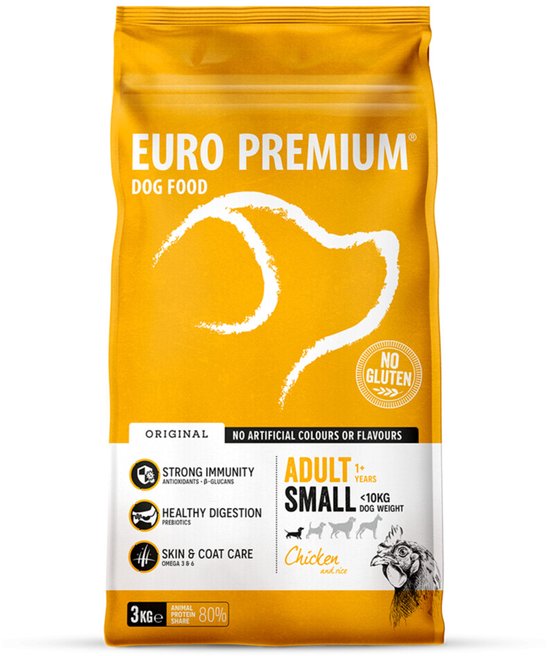 Euro Premium Adult Small Breed Chicken & Rice 3 kg - Hond