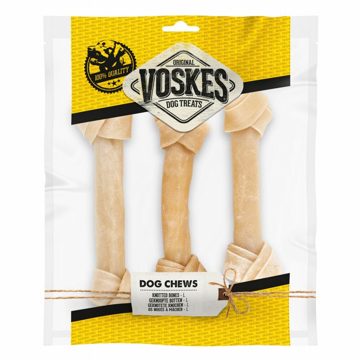 Voskes Hondensnack Geknoopt Bot L - 10 x 3 stuks - Voordeelverpakking