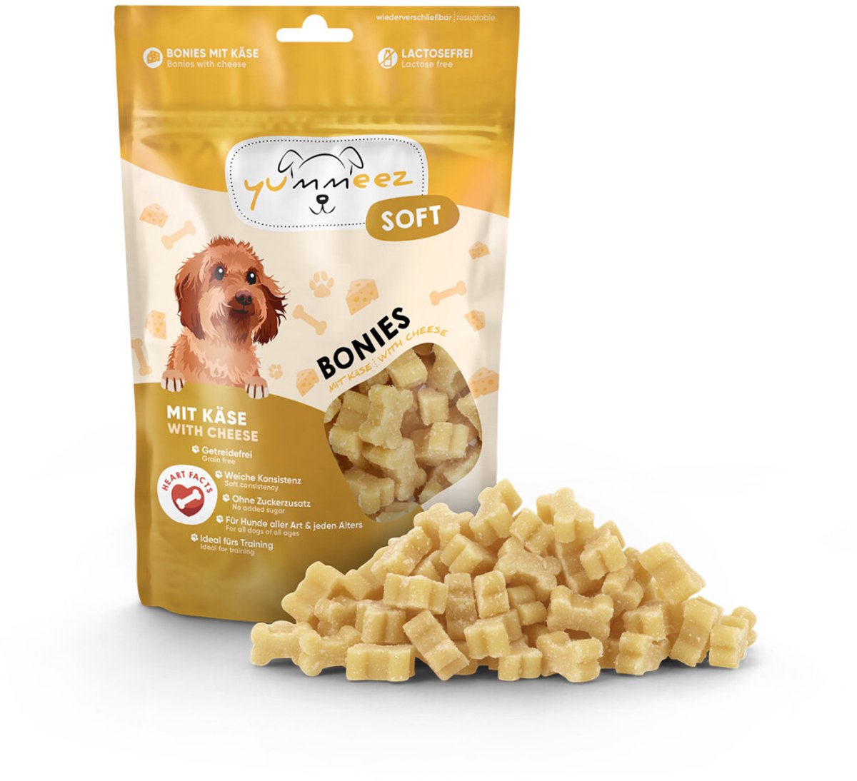 Yummeez Soft Bonies Hondensnack Kaas - 10 x 165 gr - Voordeelverpakking