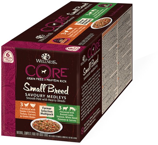 Wellness Core Small Breed Savoury Farmer Multi-Pack - Hondenvoer - 6 x 85 g