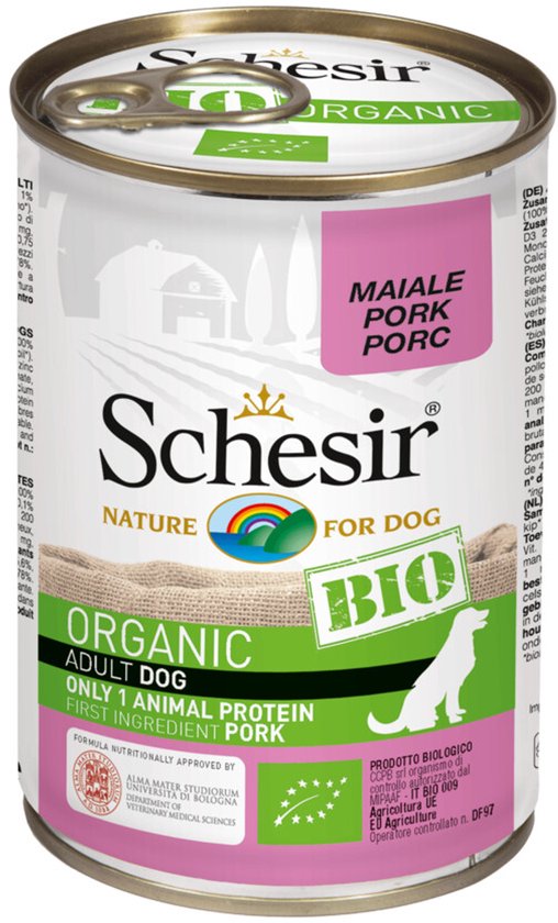 Schesir Hondenvoer Bio Varken - 6 x 400 gr - Voordeelverpakking