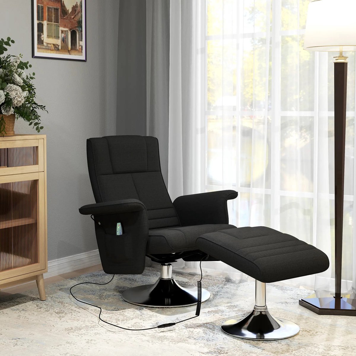 Afbeelding 2 van GranMaison Massagestoel Relaxfauteuil Elektrisch Zwart