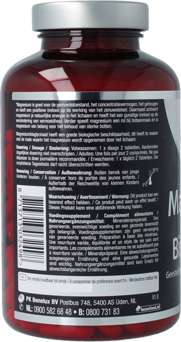 Lucovitaal Magnesium bisglycinaat 375mg 210 Tabletten — afbeelding 3