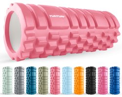 Tunturi Yoga Grid Foam Roller - Massage Roller - Foamroller - Fitness Roller - Rose Goud - 33cm - Incl. gratis fitness app