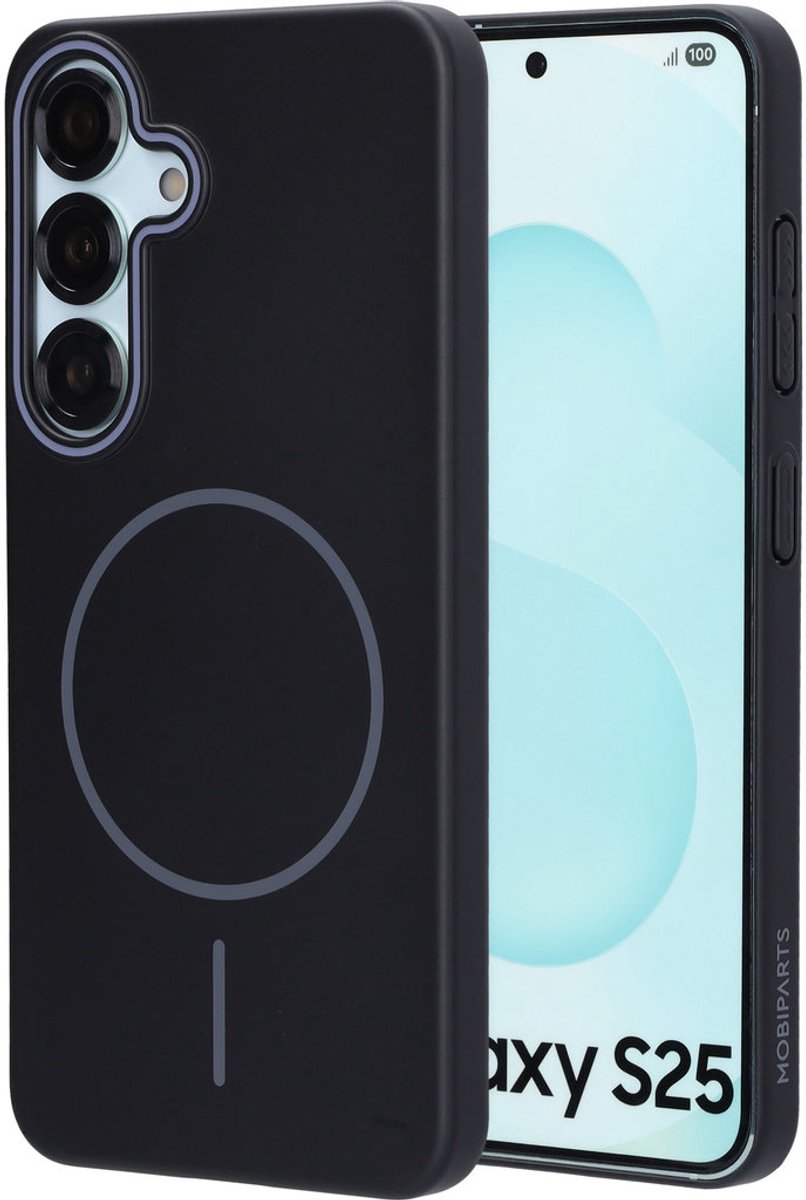 Mobiparts Slim Line Case geschikt voor Samsung Galaxy S25 - MagSafe Onyx - Zwart