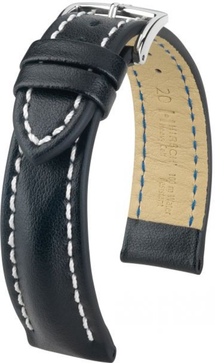 Hirsh Horlogeband Heavy Calf Zwart - Leer - 22mm