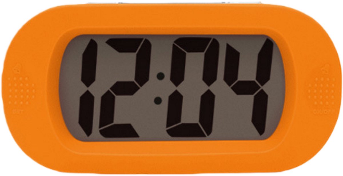 longziming -Digitale Kinderwekker met Snooze en Nachtlicht – Groot LCD-Scherm- Schokbestendige Siliconen Hoes- Compact en Lichtgewicht- Kleur Oranje