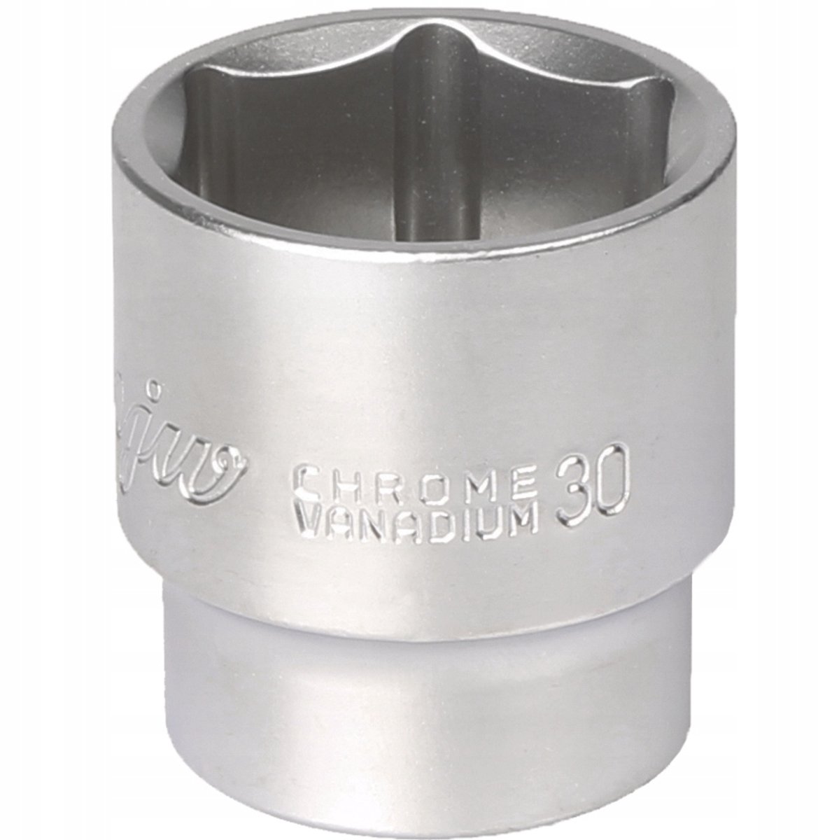 Dopsleutel 30mm 1/2" zeskant kort chroom-vanadium staal