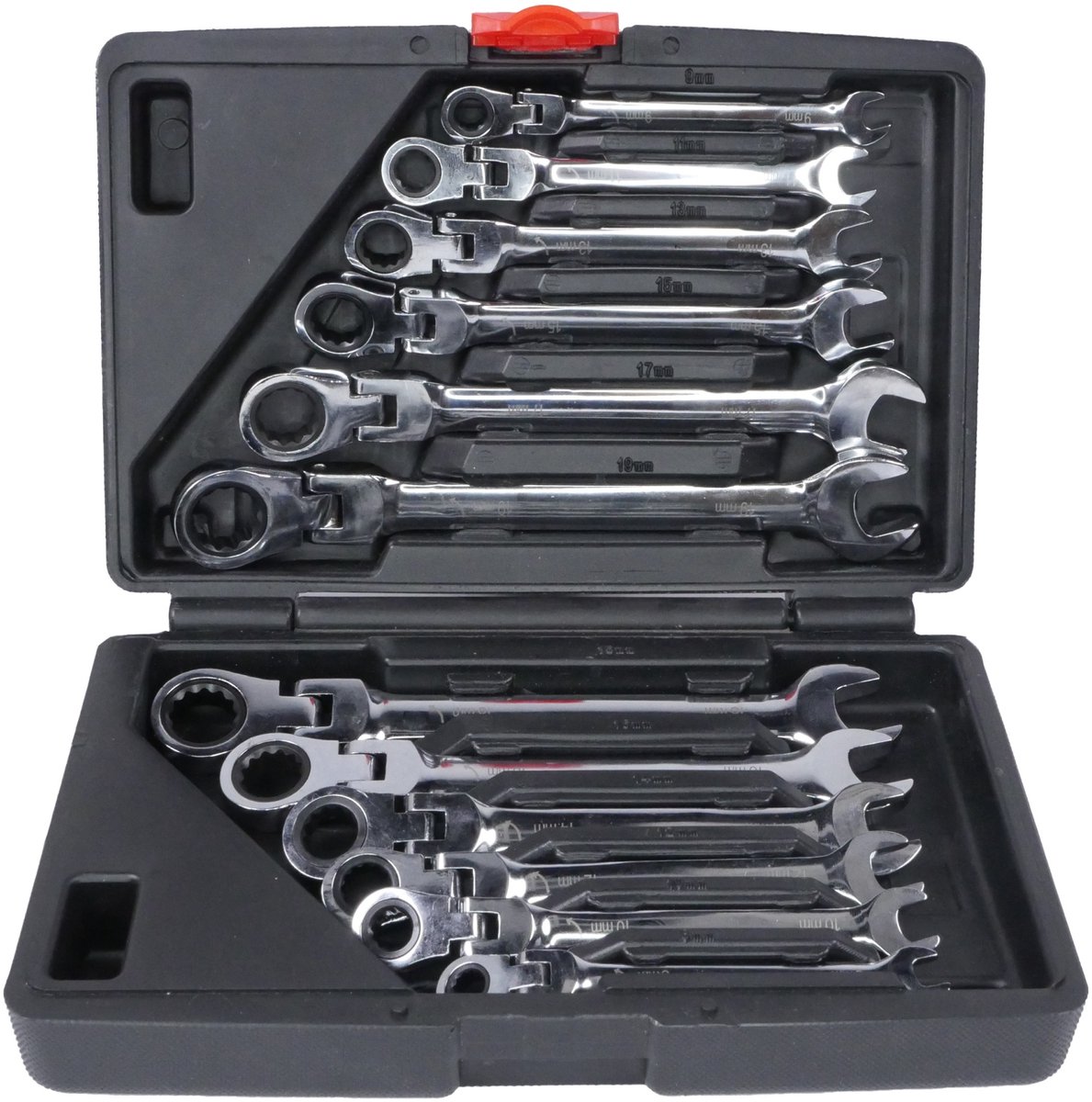 Dopsleutelset met Ratel, 8-19 mm, 12-delig, CR-V staal