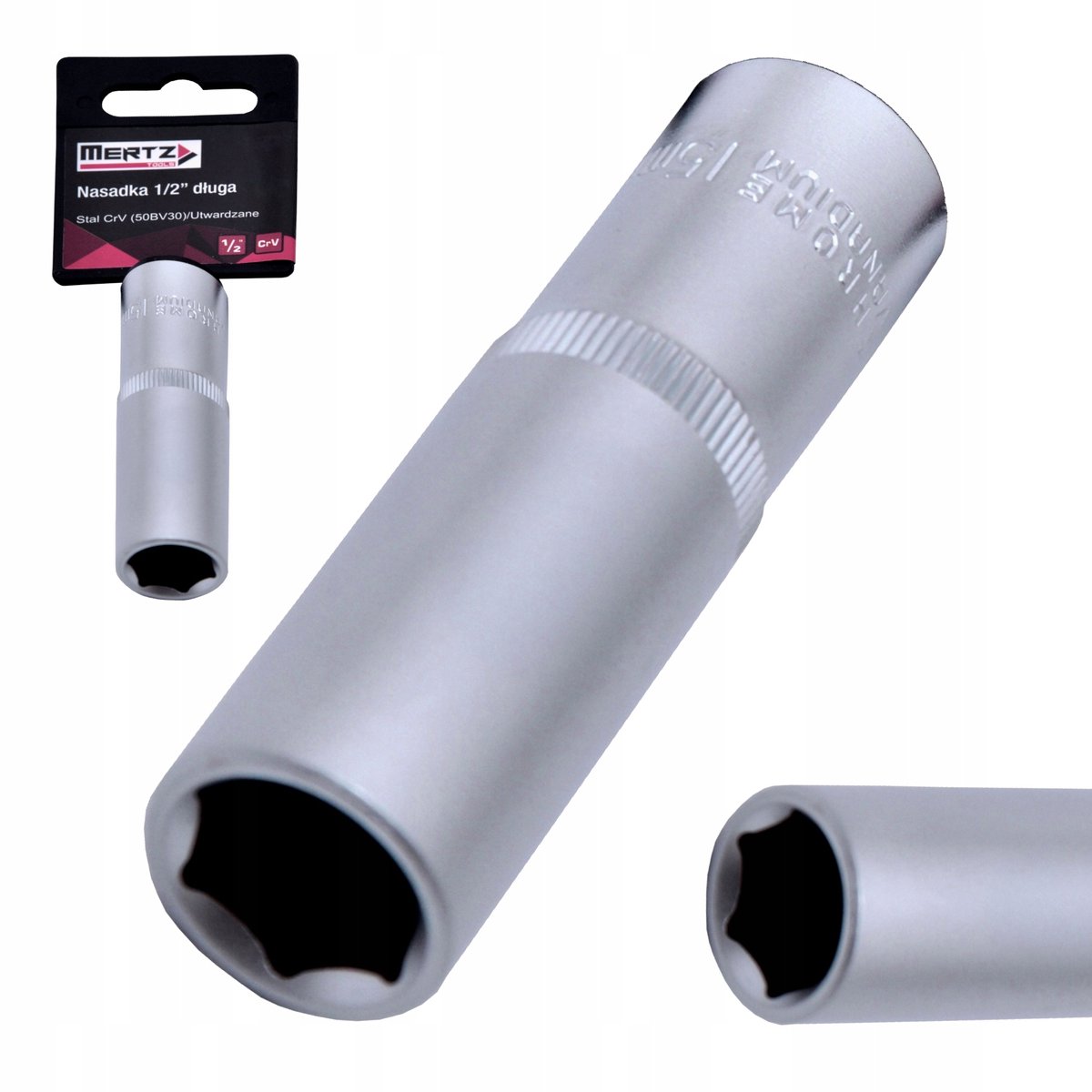 Mertz Lange Dop 9mm 1/2" CrV Zeskant - Ideaal voor Moeilijk Bereikbare Schroeven