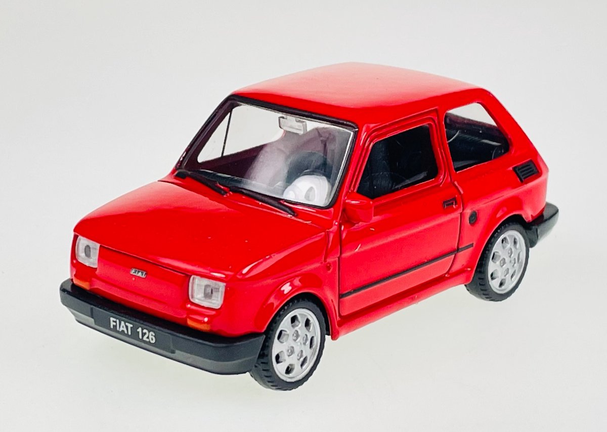 Welly Fiat 126p Maluch 1:43 - Legendarische PRL Auto, Rood