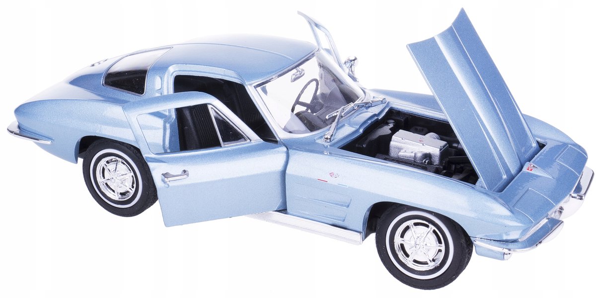 Welly 1963 Chevrolet Corvette Model Auto 1:24 Blauw