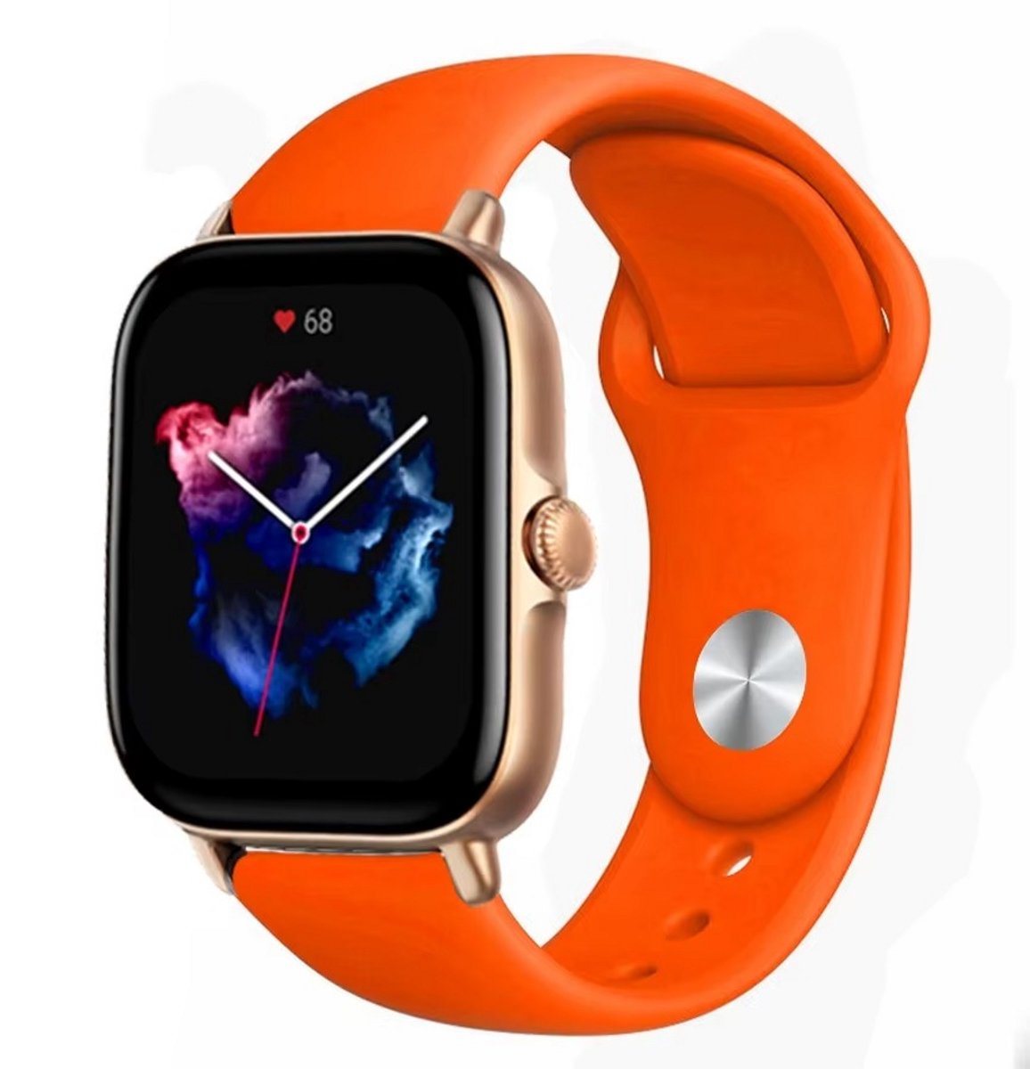 Siliconen horlogeband 22mm - Oranje - Quick-Release - Comfort Style - Universeel