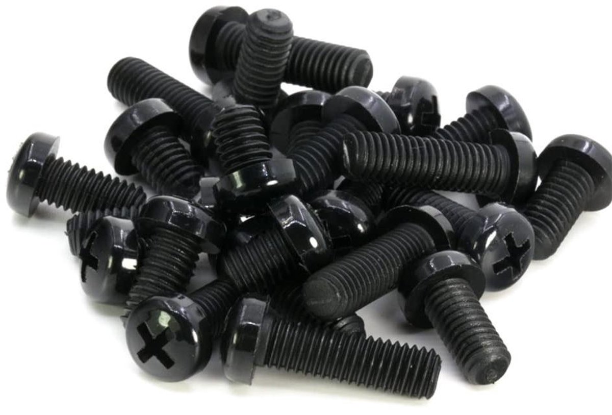 Provento - Zwart Nylon Kruiskopschroef M4x30 mm - Kunststof Schroeven - Geïsoleerde Schroeven - Set van 50 stuks