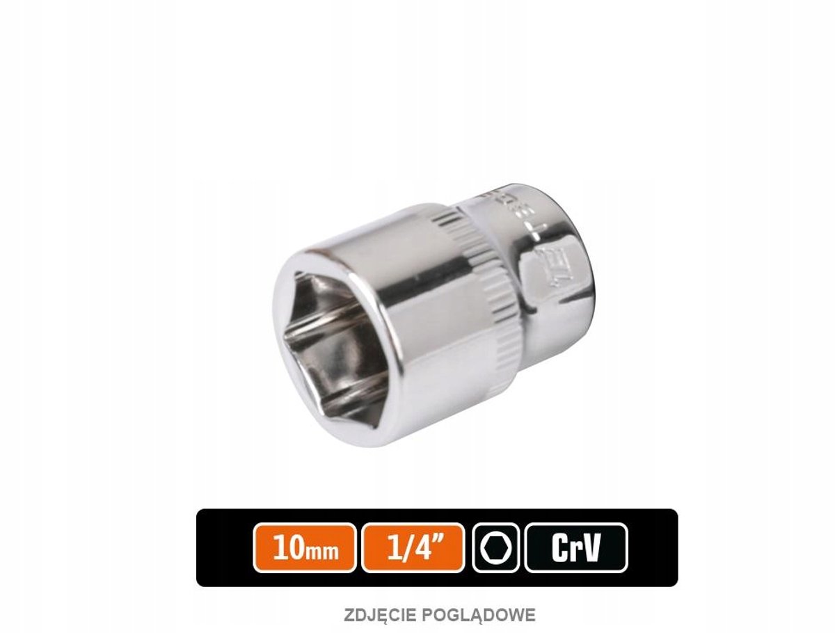 Teger 1/4" Dopsleutel Inbus 10 mm - CRV Staal