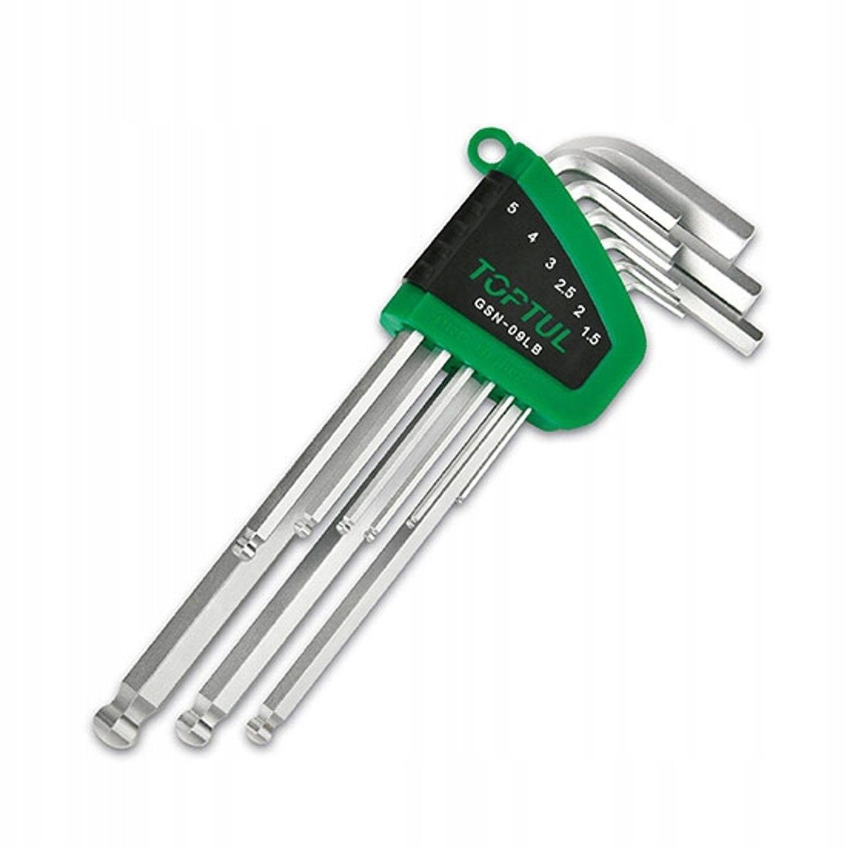 Toptul Inbussleutelset Lang 1,5-10mm 9 Delig met conische cup