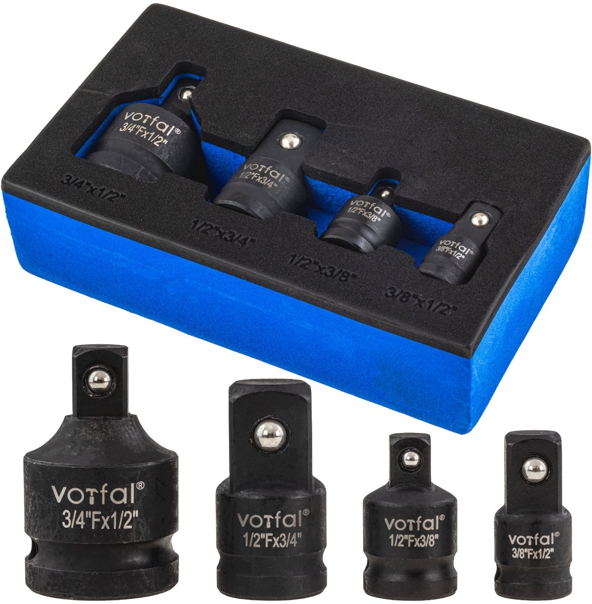 Slagdoppen Adapters & Reductieset 1/2, 3/8, 3/4 CR-MO