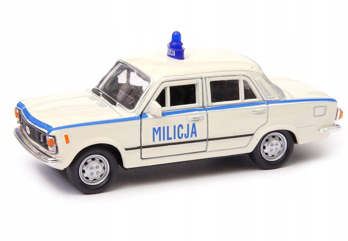 Welly Fiat 125p Milicja modelauto 1:34 vitrine wit