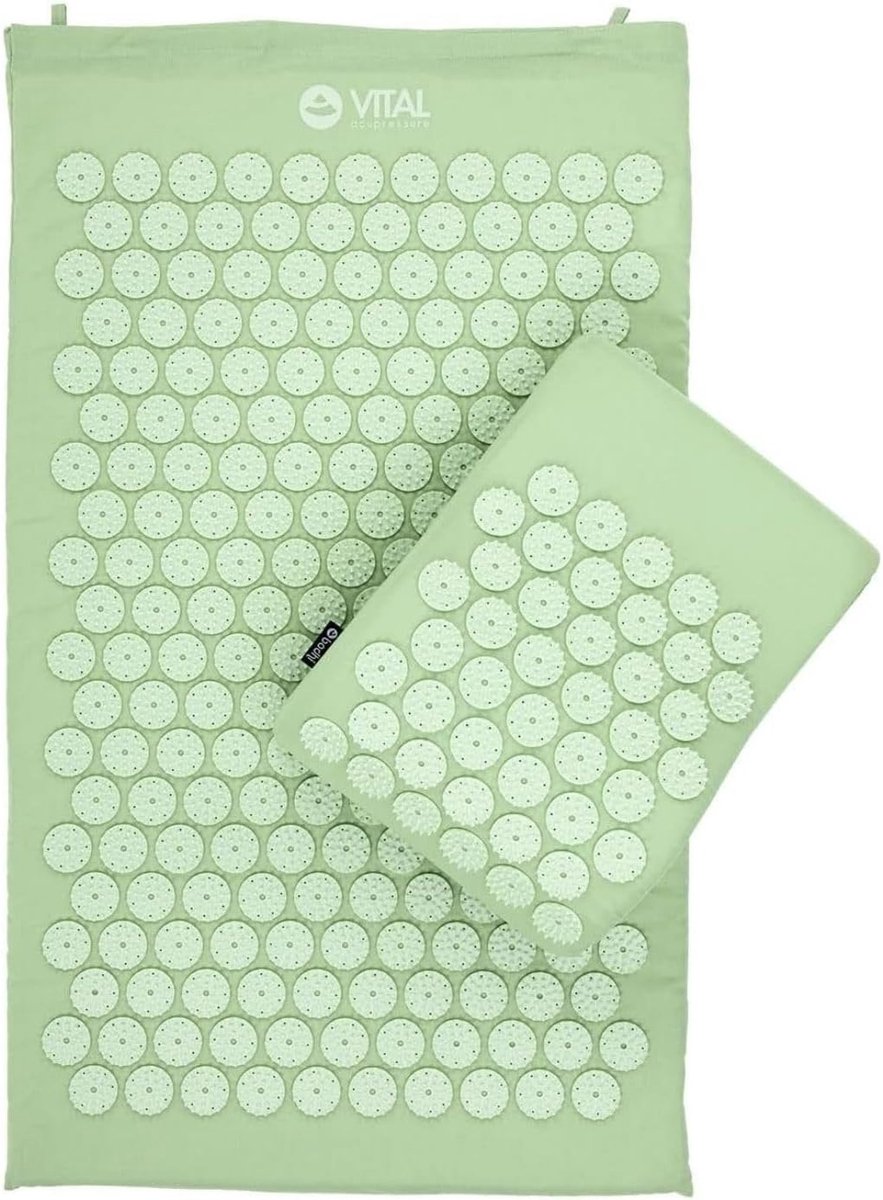 Acupressuurmat met kussen en draagtas - 74 x 44 cm - 100% katoen en hypoallergeen ABS