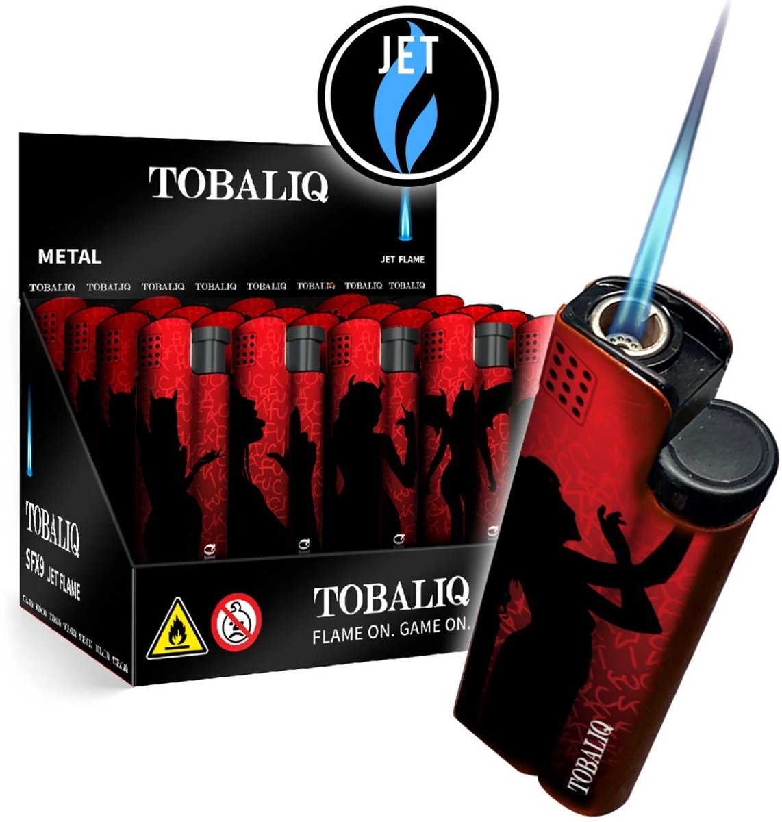 Tobaliq - Display 25 stuks- Turbo Aansteker - Design Devil Girl - Gasbrander - Aansteker - Navulbaar - Stormaansteker - Vuurwerk aansteker - BBQ - Gasaansteker