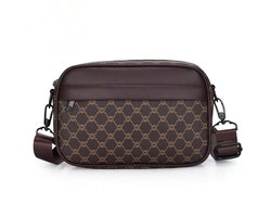 Kleine schoudertas voor heren - multi-pocket-crossbody tassen - messenger schoudertas - waterdichte en lichte schoudertas - voor dagelijks gebruik op werk en reizen - bruin